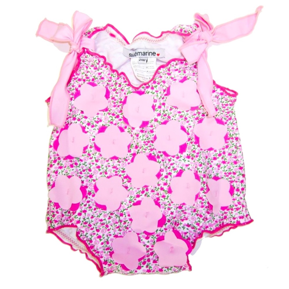 🌸Submarine | Pink Flower Bubble One-Piece